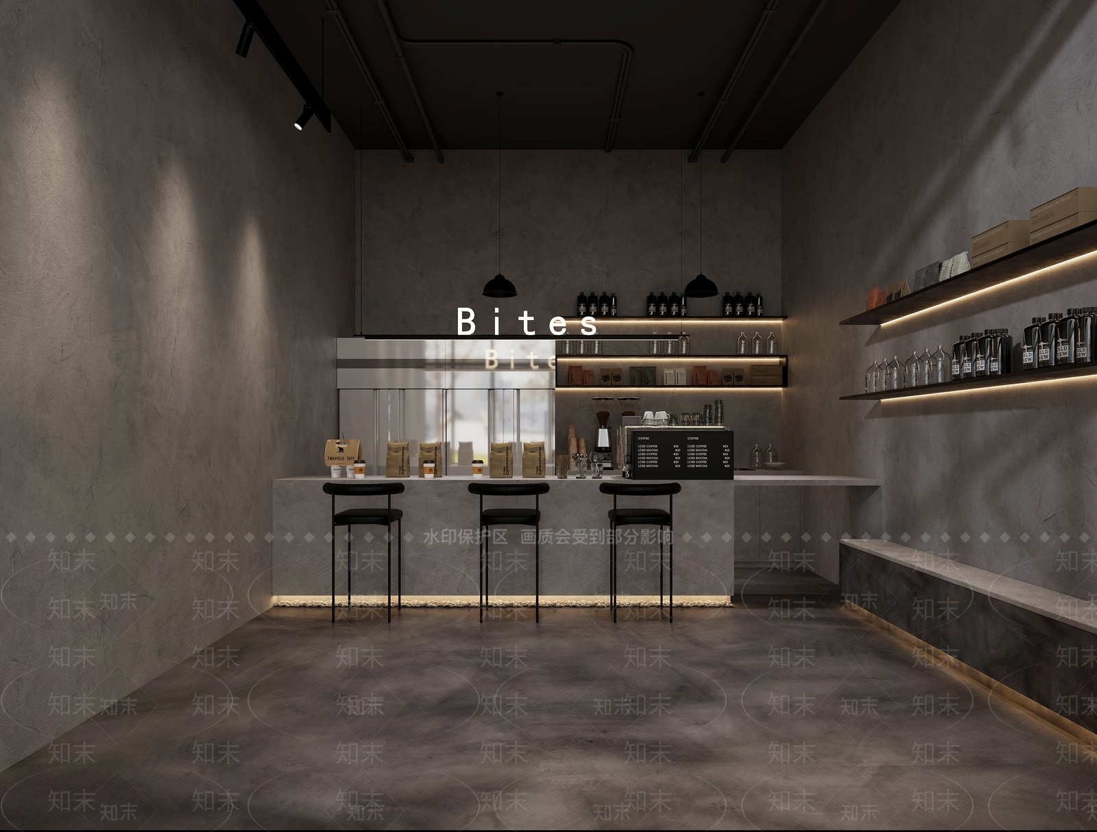 现代轻食店3D模型下载【ID:1144134477】