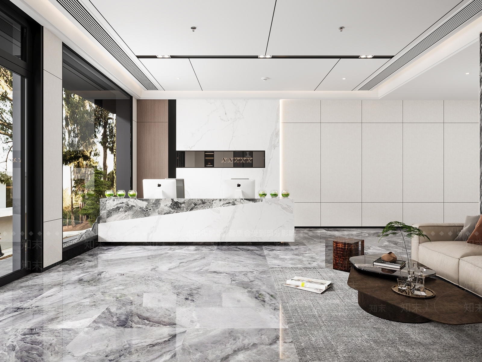 现代酒店前台3D模型下载【ID:1144135158】