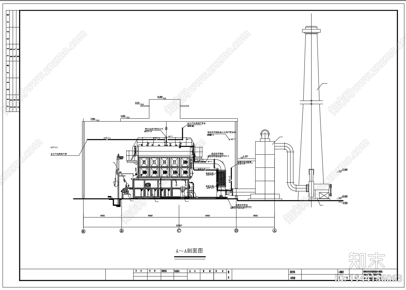 6吨蒸汽锅炉房热力系统cad施工图下载【ID:1144136063】