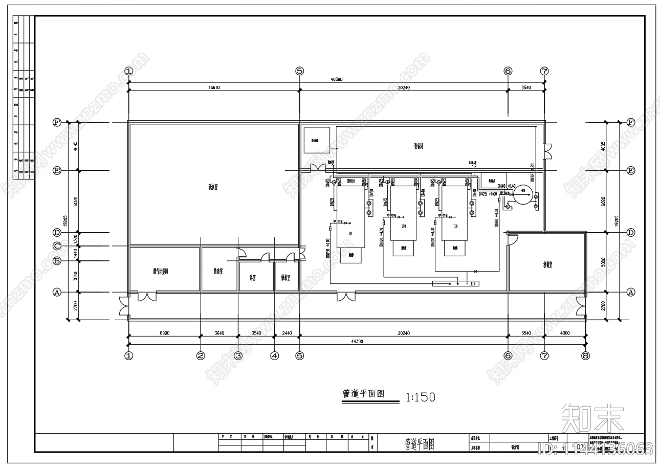 6吨蒸汽锅炉房热力系统cad施工图下载【ID:1144136063】