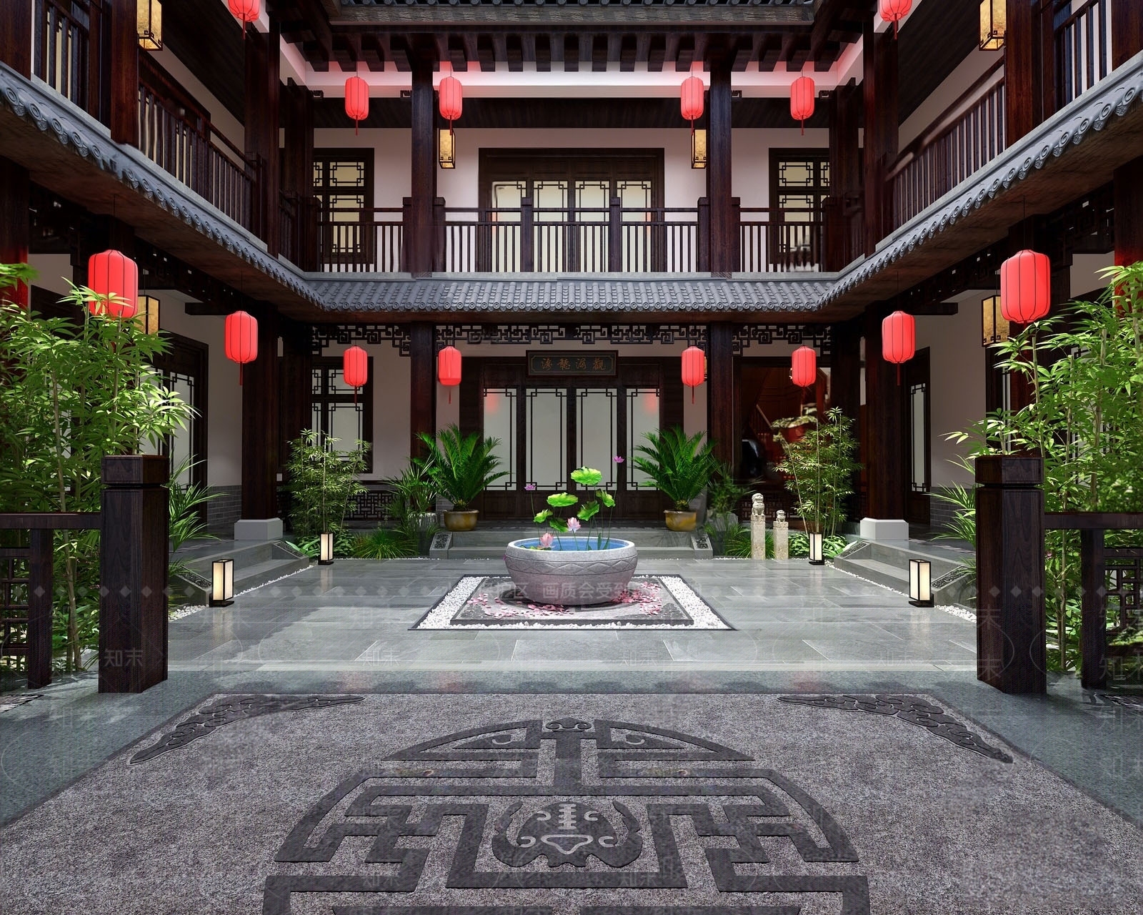 中式四合院SU模型下载【ID:1144139281】