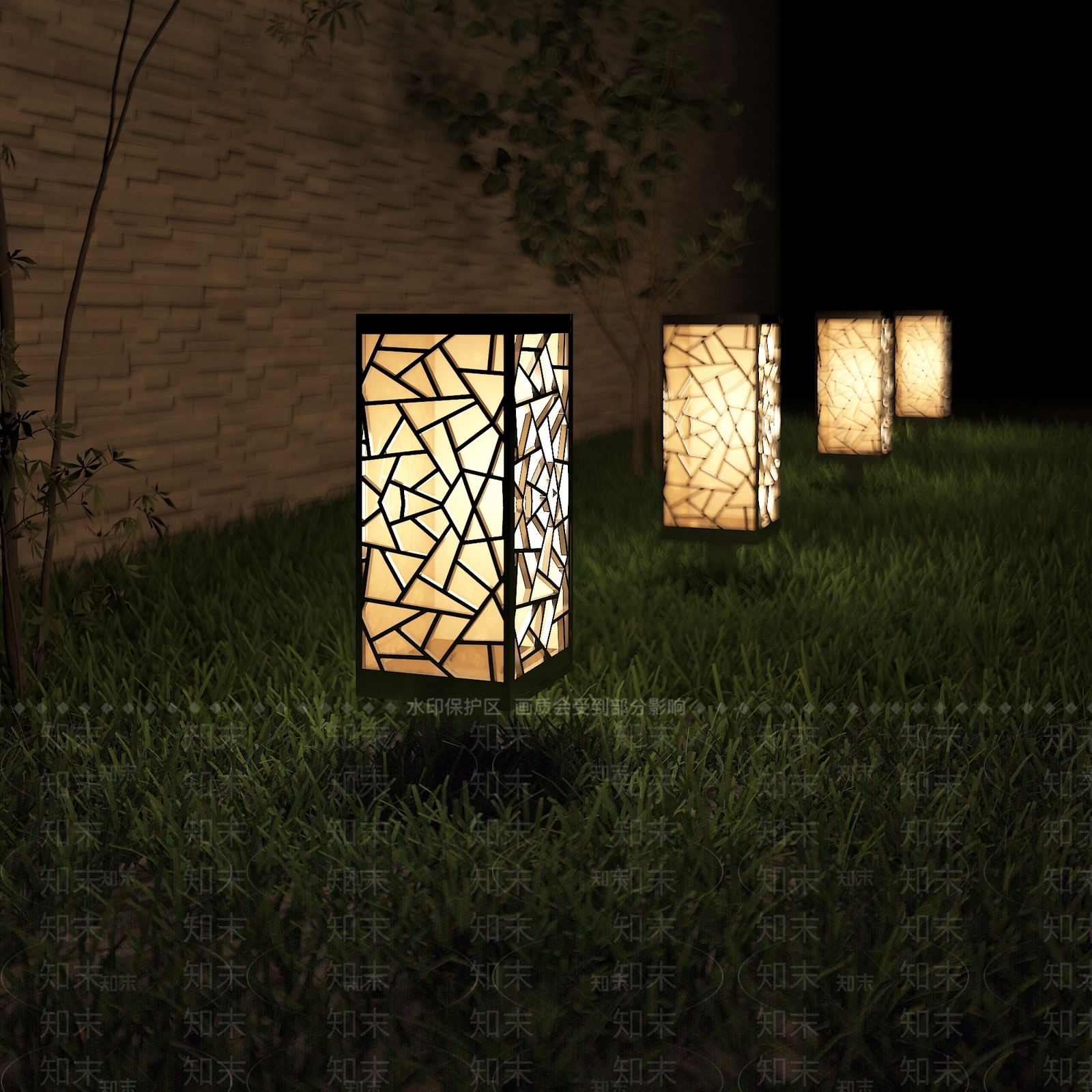 中式庭院户外灯3D模型下载【ID:1144139266】