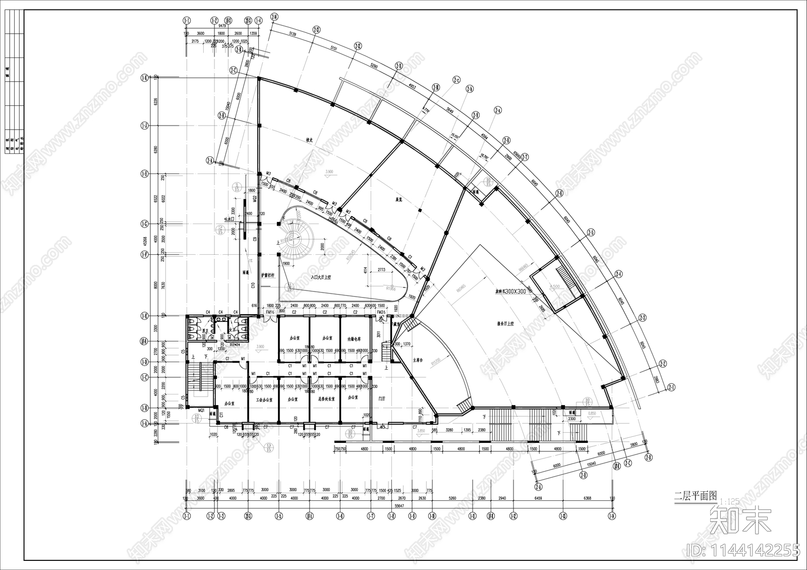 某高校行政楼建筑cad施工图下载【ID:1144142255】