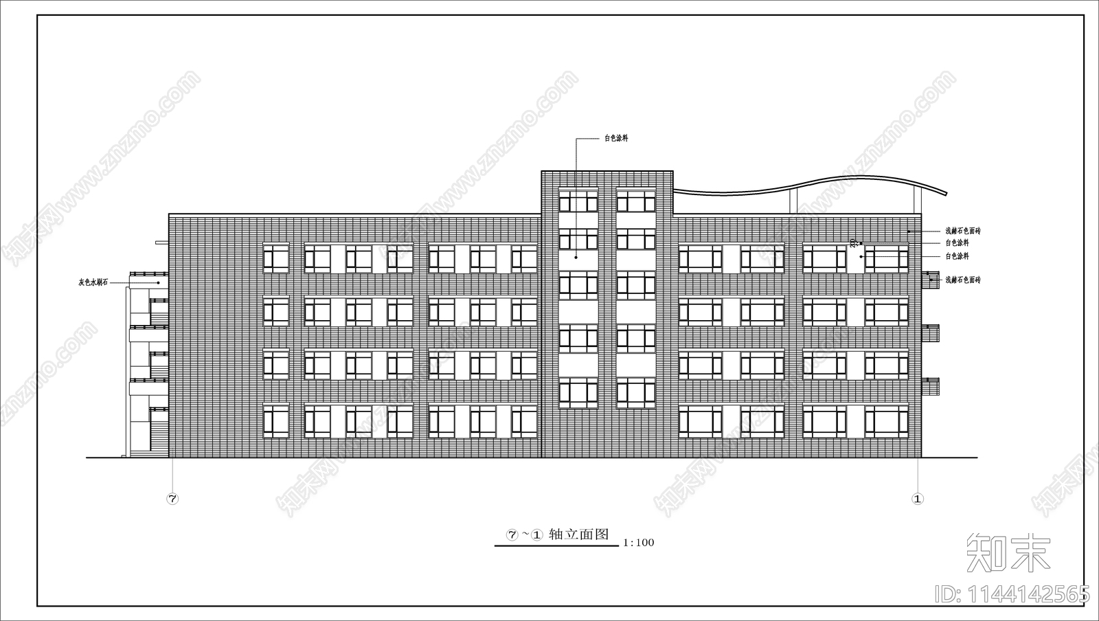 某小学教学楼建筑cad施工图下载【ID:1144142565】