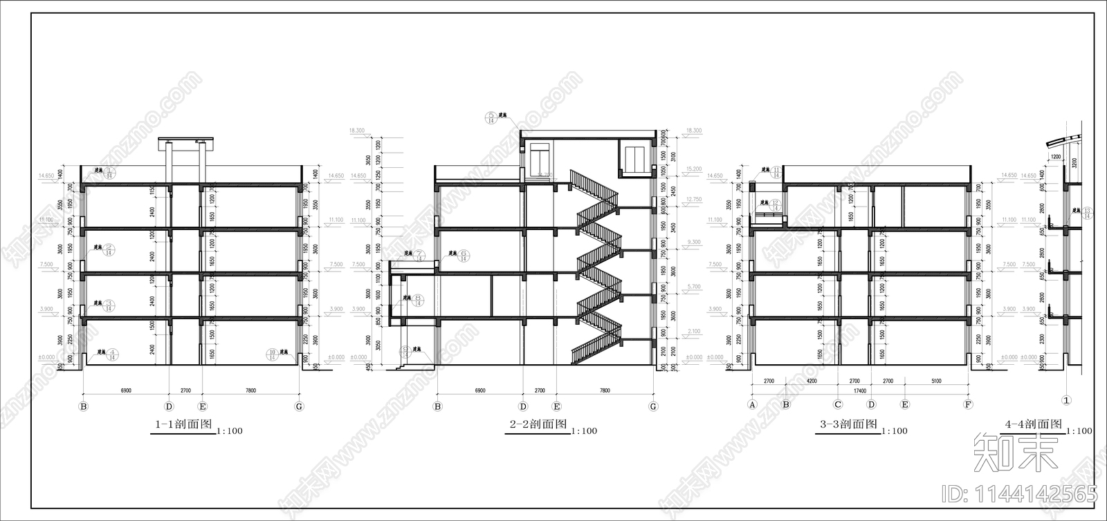 某小学教学楼建筑cad施工图下载【ID:1144142565】