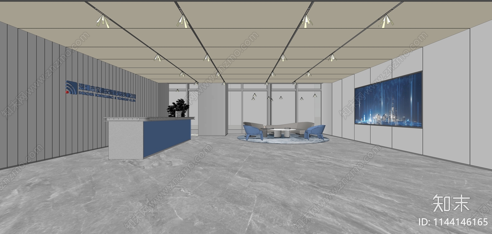 现代科技公司大堂SU模型下载【ID:1144146165】
