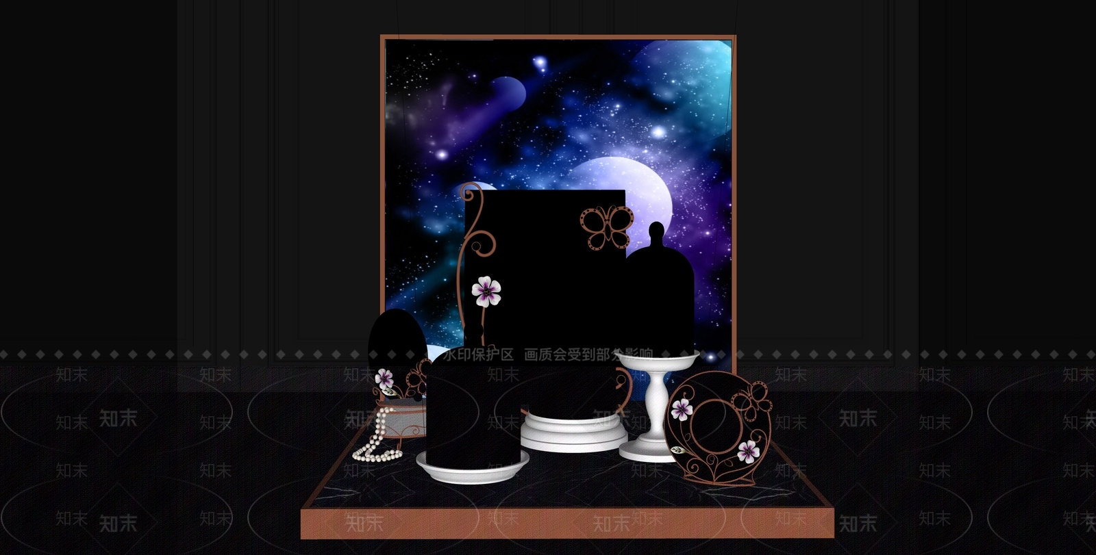 现代珠宝展台SU模型下载【ID:1144145804】