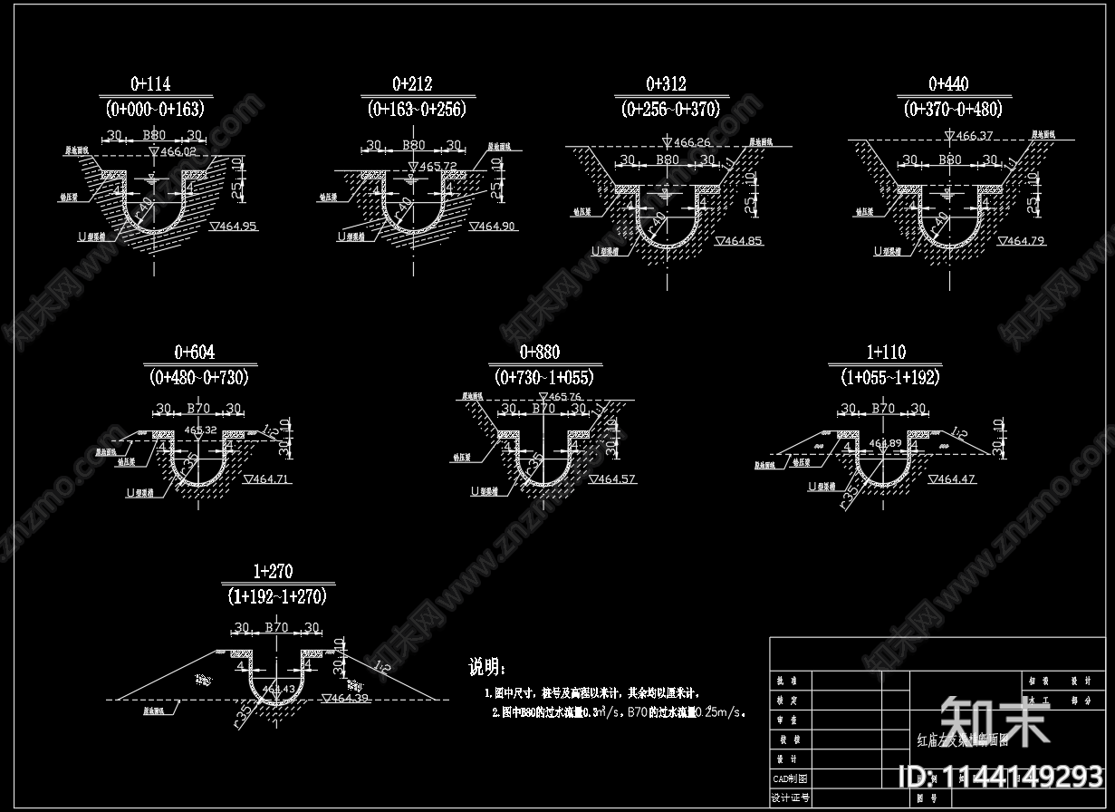 支渠道渡槽横断面cad施工图下载【ID:1144149293】