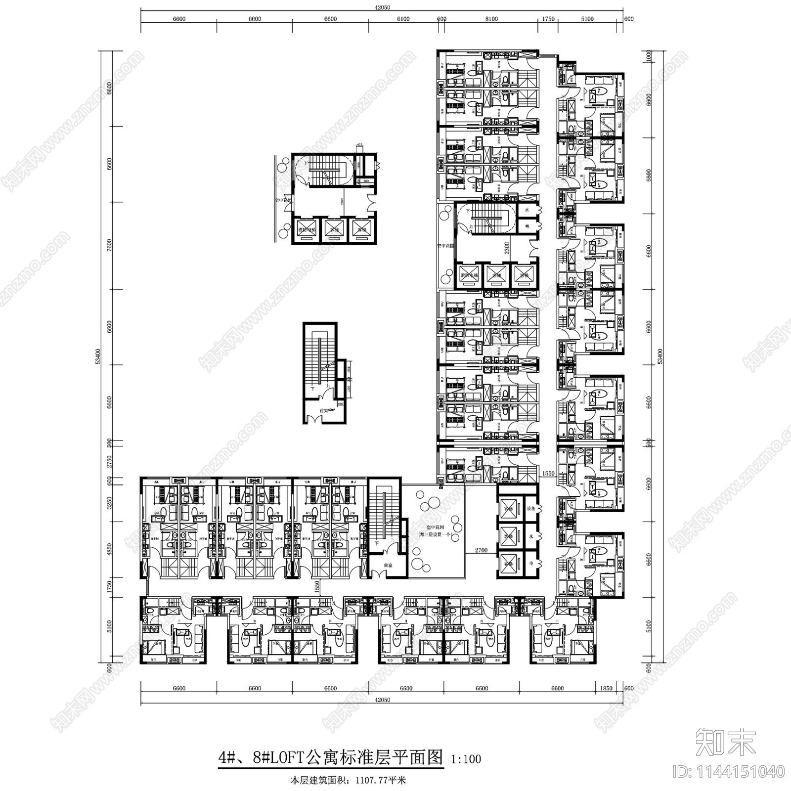 酒店式公寓建筑70套施工图下载【ID:1144151040】