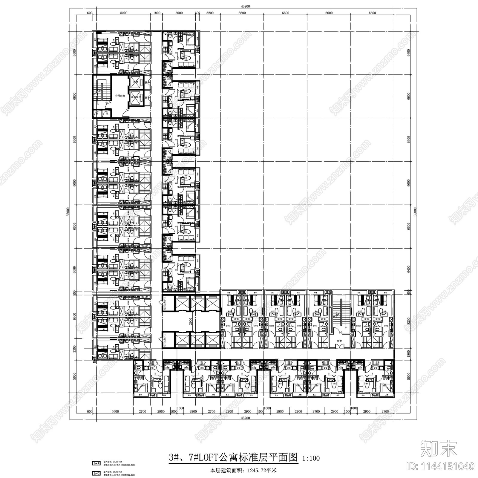 酒店式公寓建筑70套施工图下载【ID:1144151040】