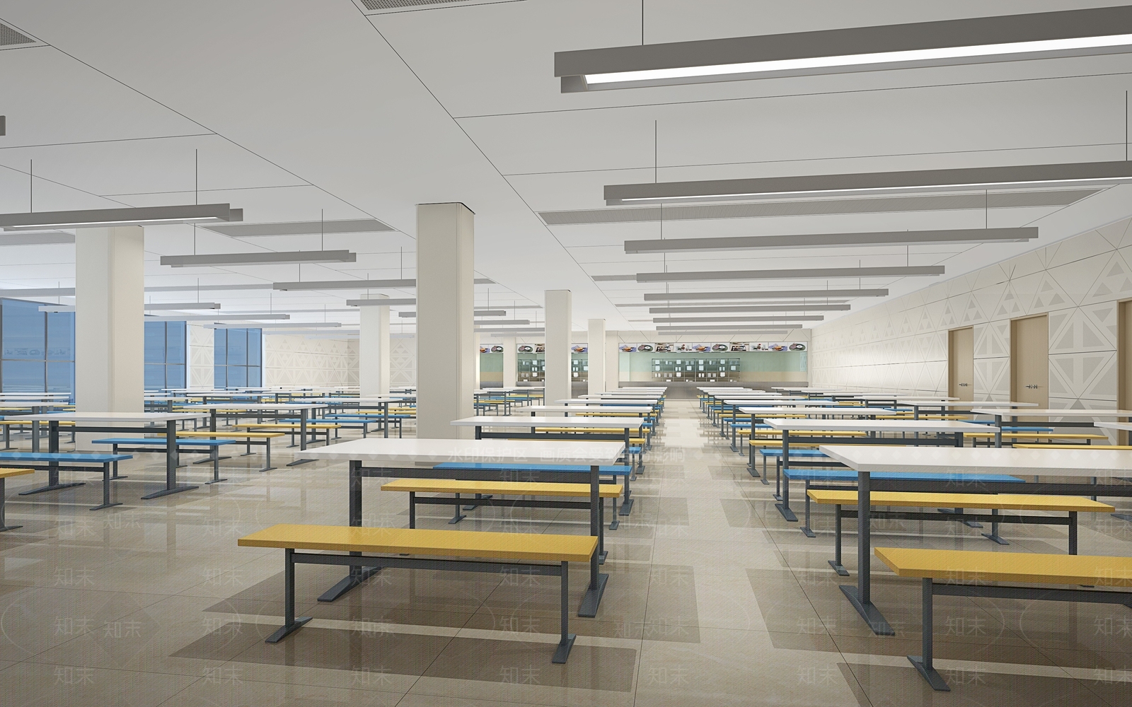 现代办公食堂3D模型下载【ID:1144155728】