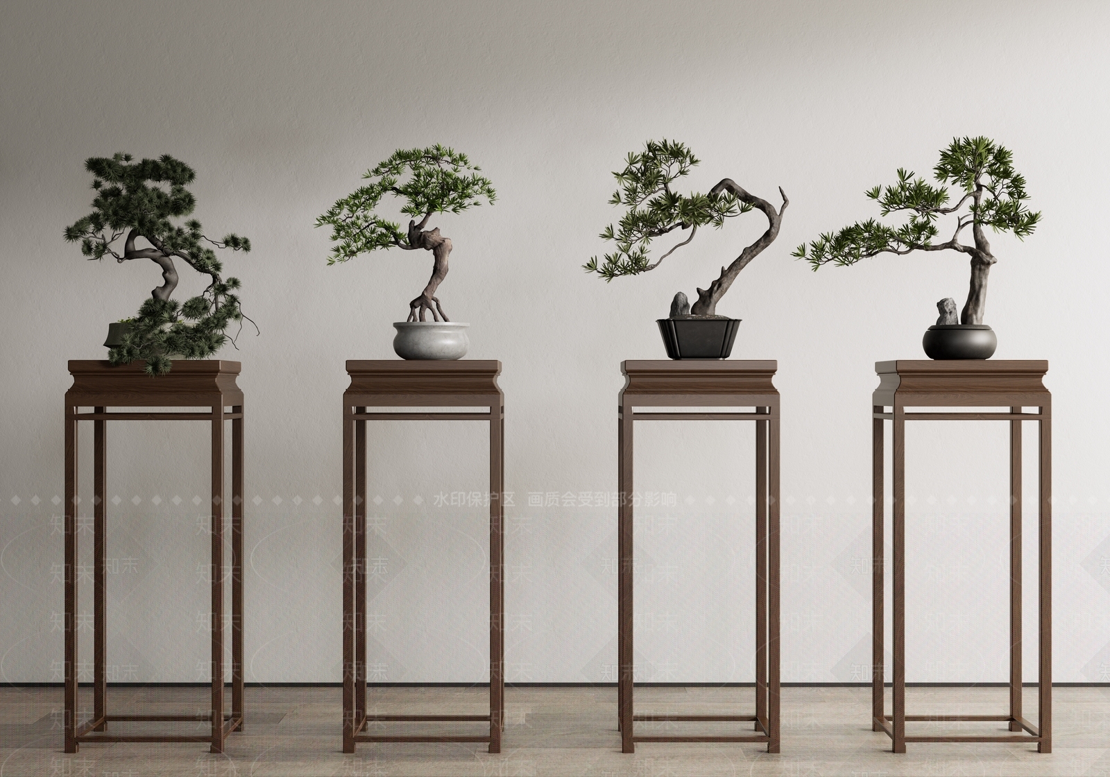 新中式松树盆景3D模型下载【ID:1144153052】