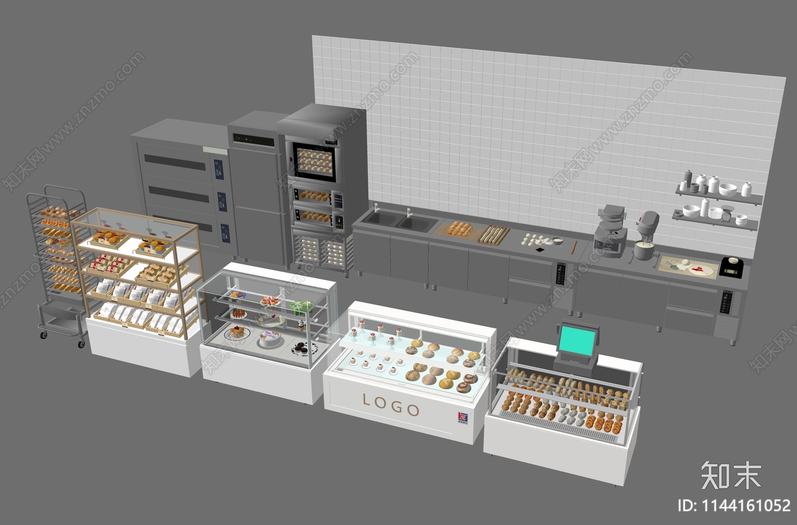 现代面包店货架SU模型下载【ID:1144161052】