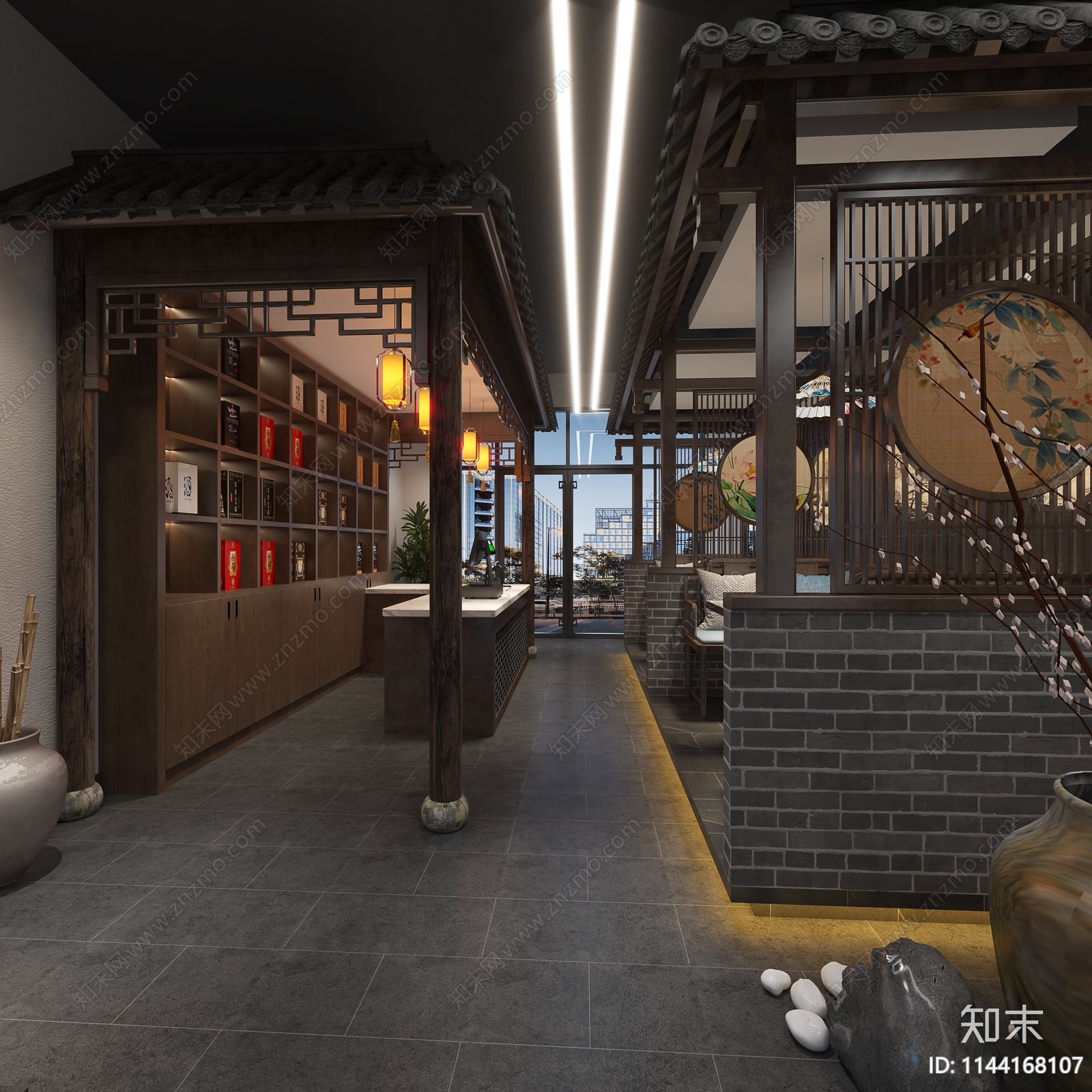 中式中餐厅3D模型下载【ID:1144168107】