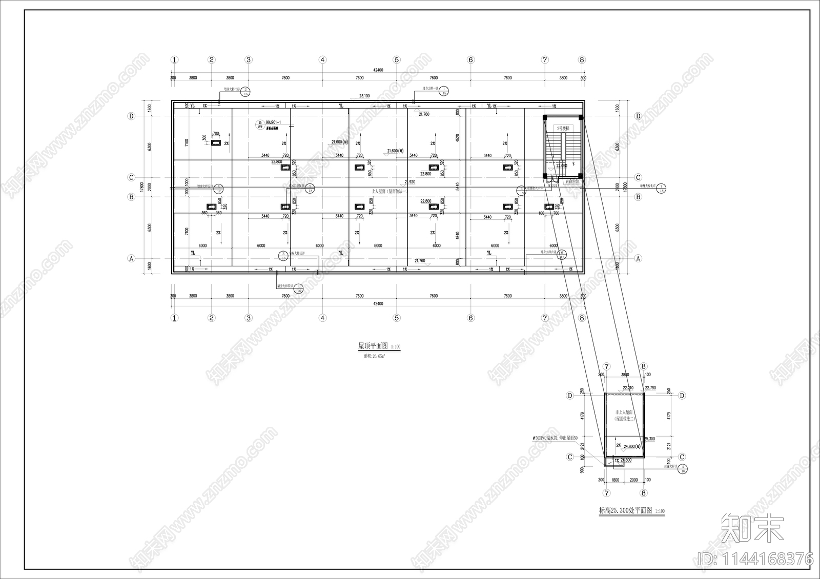 现代风格职工宿舍建筑cad施工图下载【ID:1144168376】