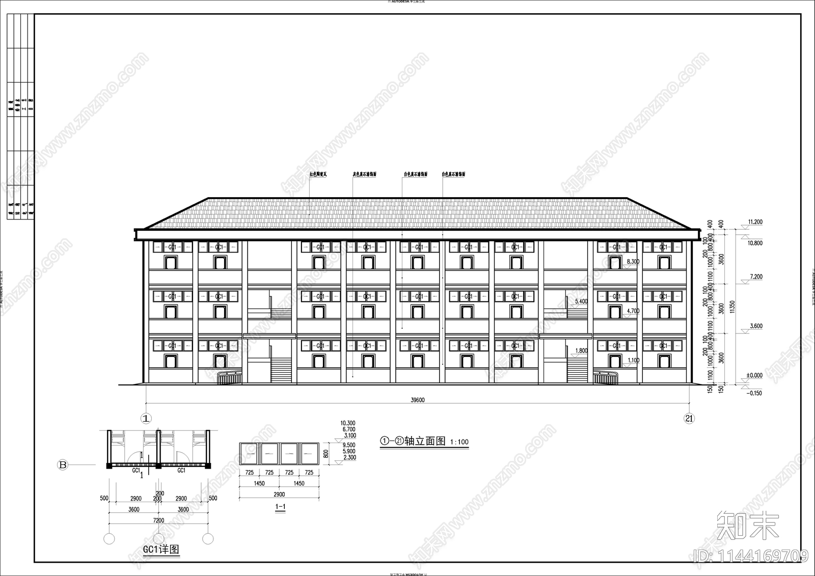 某中学学生宿舍建筑cad施工图下载【ID:1144169709】