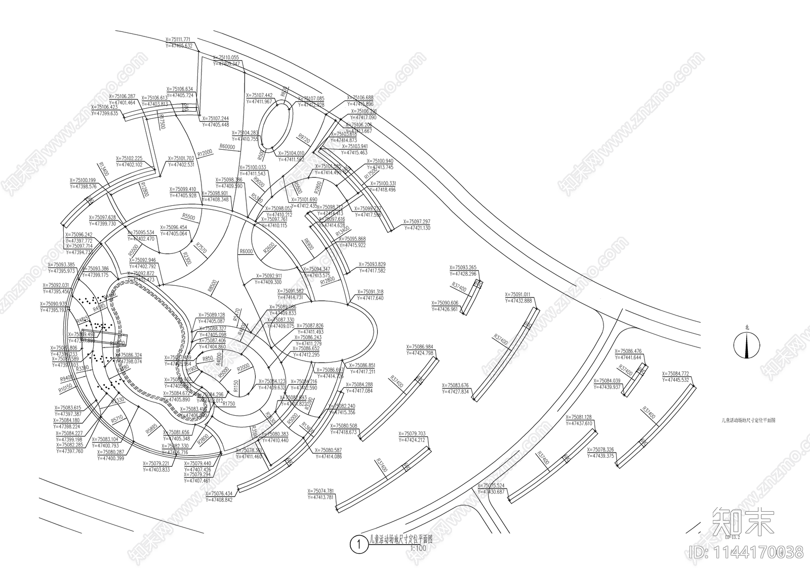 景观儿童活动场地cad施工图下载【ID:1144170038】