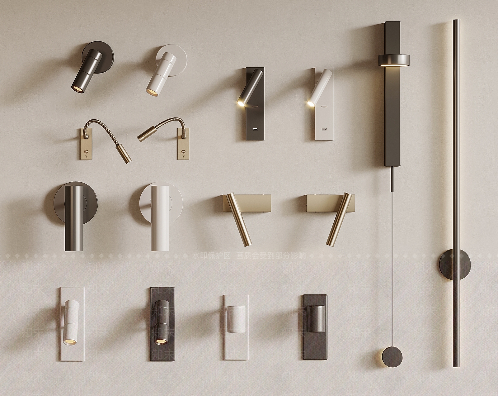 现代壁灯3D模型下载【ID:1144174687】