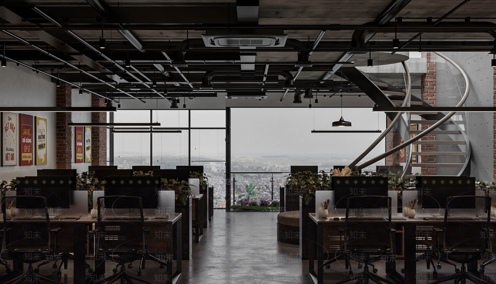 工业风办公室3D模型下载【ID:1144172822】