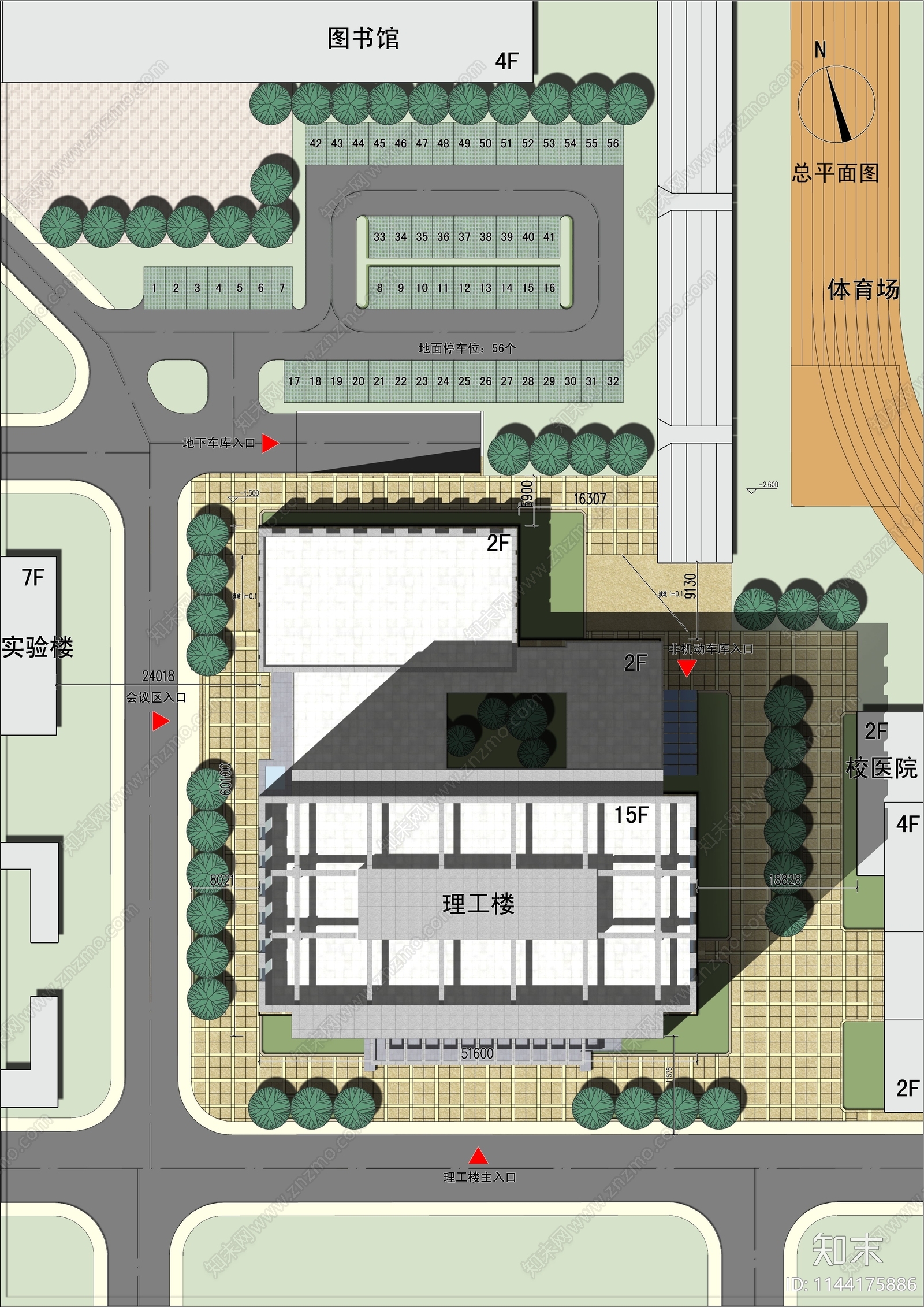 学校理工楼建筑cad施工图下载【ID:1144175886】