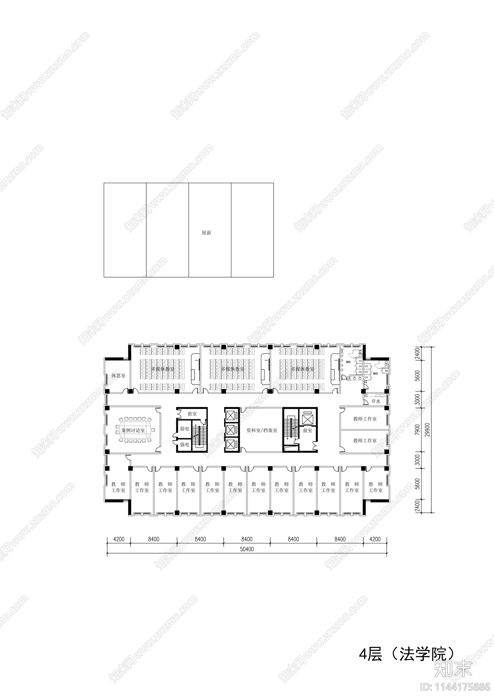 学校理工楼建筑cad施工图下载【ID:1144175886】