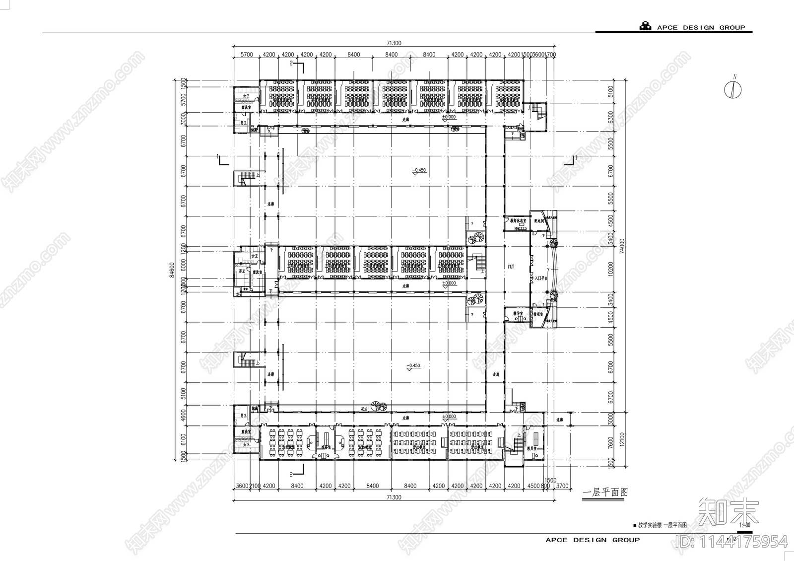 淮安小学建筑cad施工图下载【ID:1144175954】