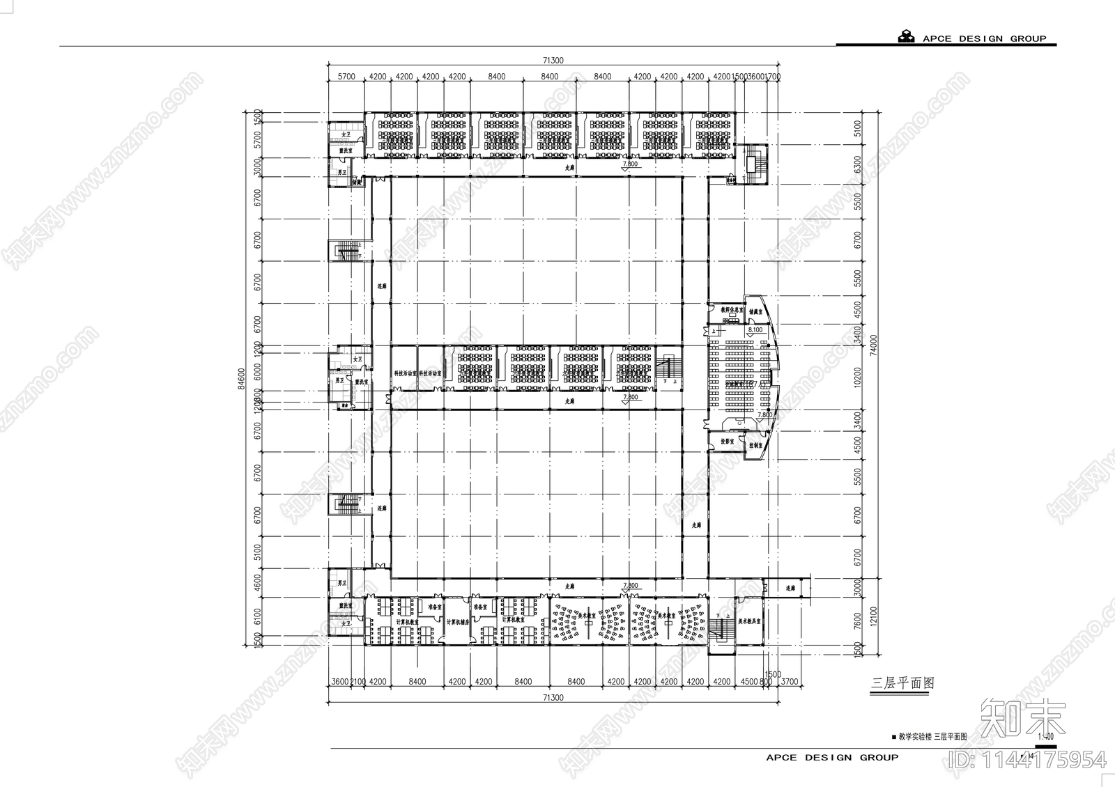 淮安小学建筑cad施工图下载【ID:1144175954】