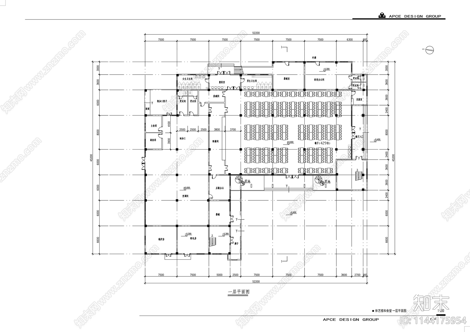 淮安小学建筑cad施工图下载【ID:1144175954】