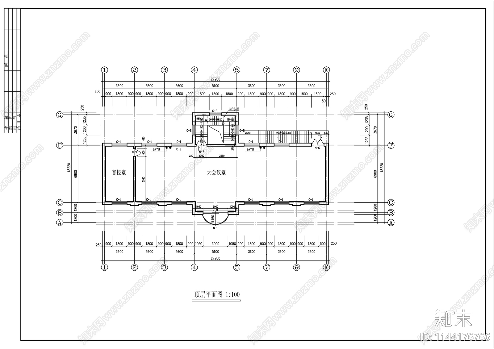 4层法院办公楼建筑cad施工图下载【ID:1144176766】