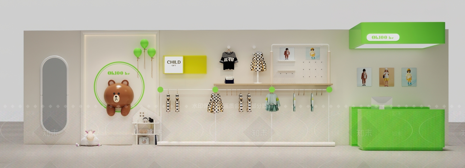 现代服装展厅3D模型下载【ID:1144176790】