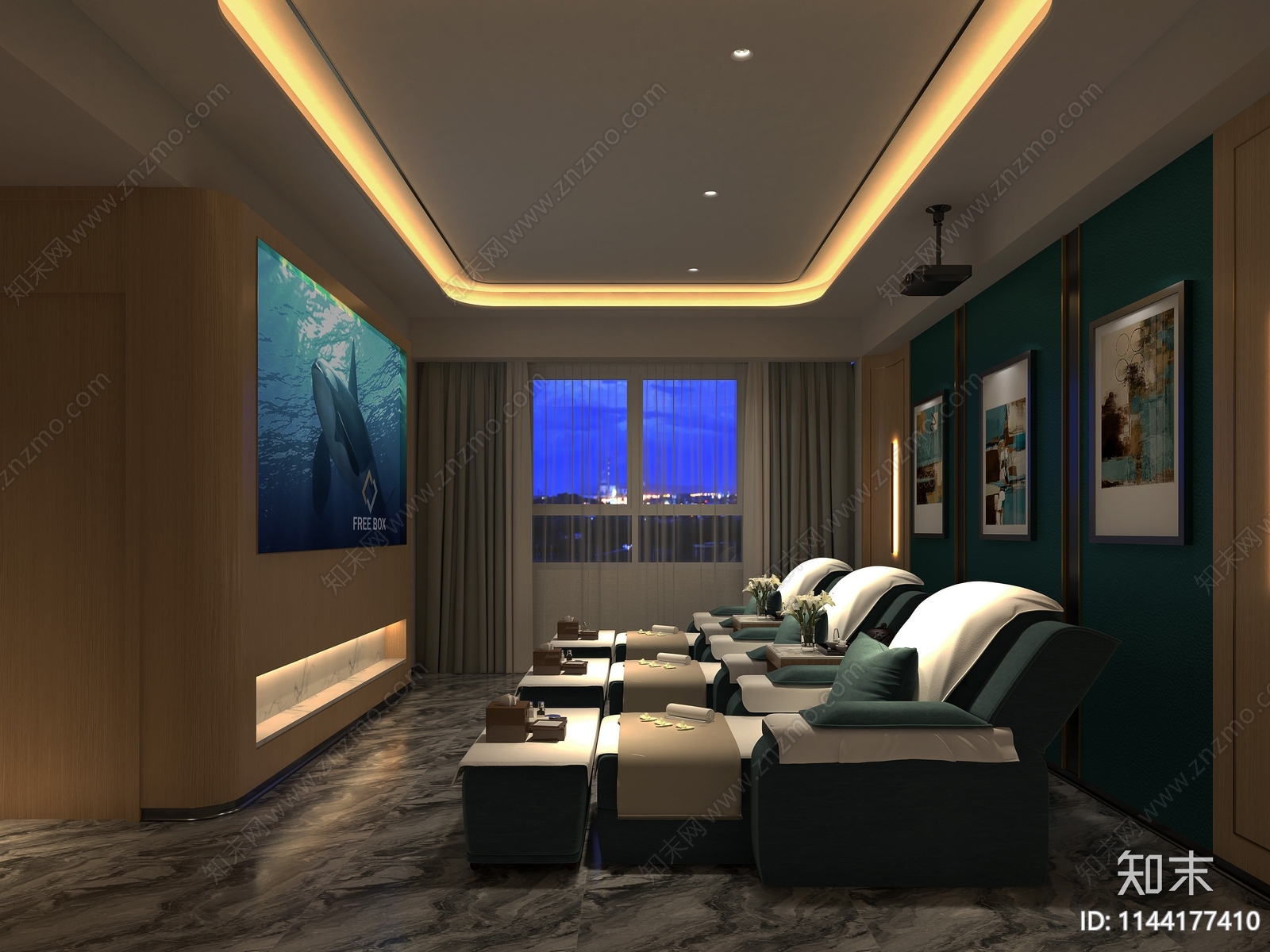 足浴休闲会所室内cad施工图下载【ID:1144177410】