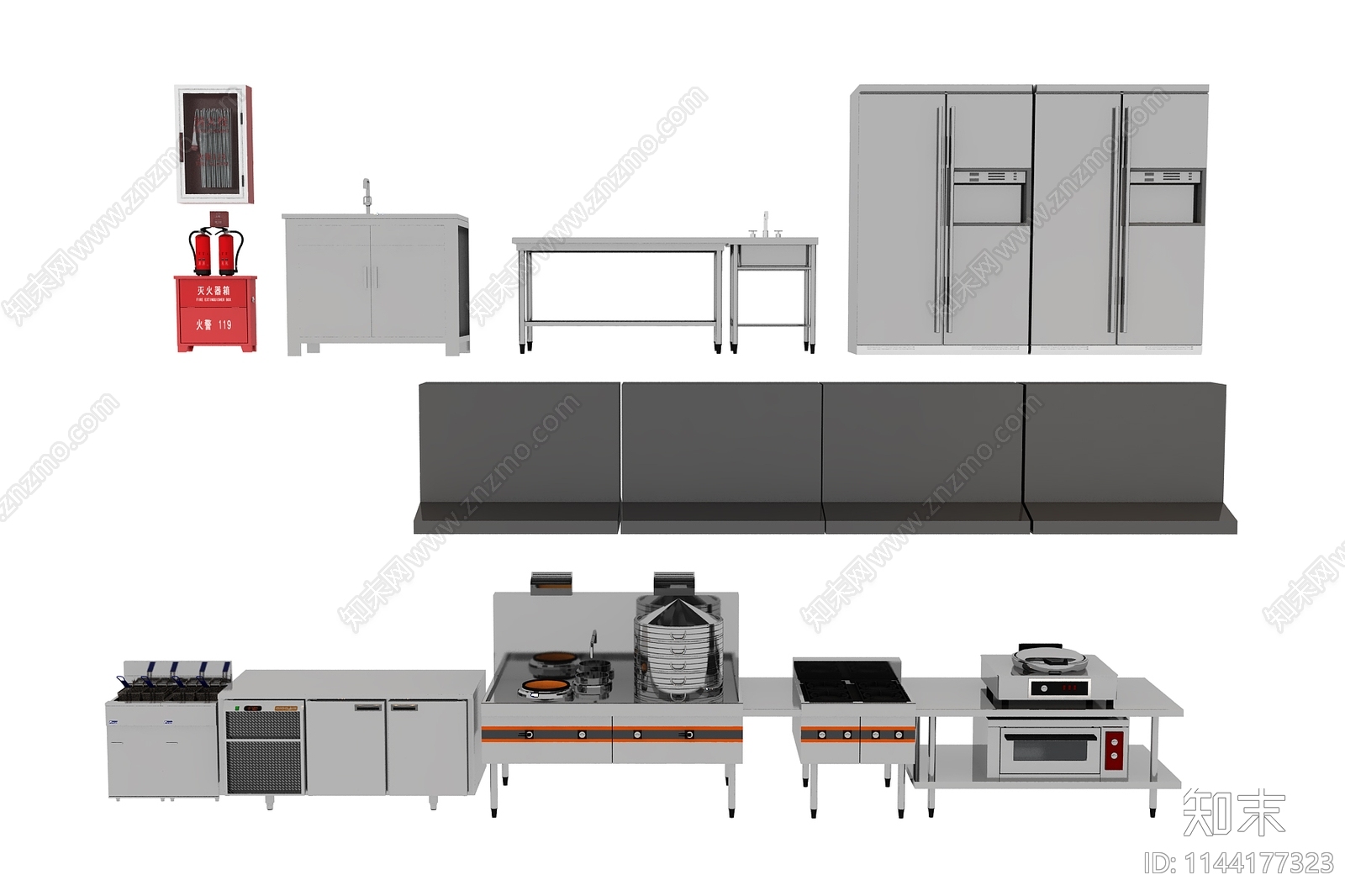 现代后厨设备3D模型下载【ID:1144177323】
