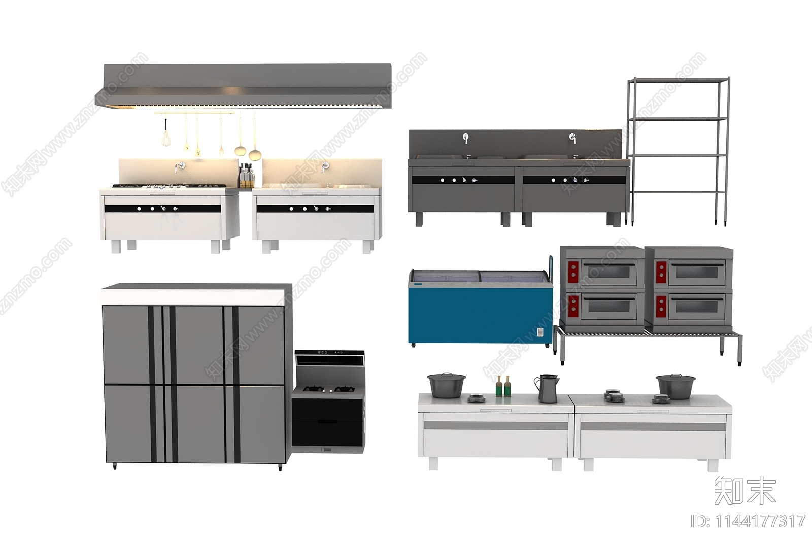 现代后厨设备3D模型下载【ID:1144177317】