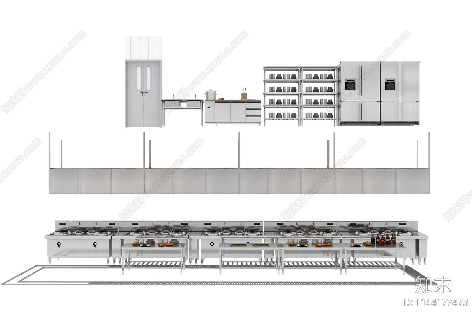 现代后厨设备3D模型下载【ID:1144177473】