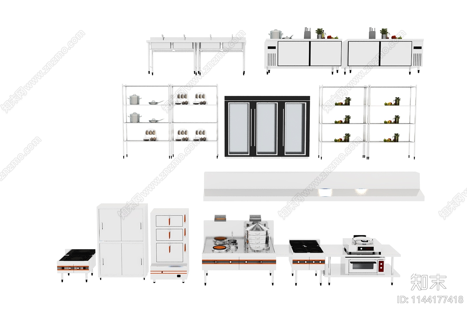 现代后厨设备3D模型下载【ID:1144177418】
