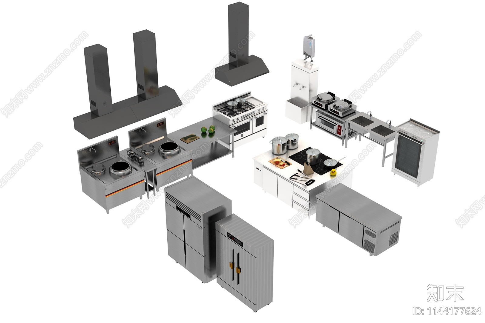 现代后厨设备3D模型下载【ID:1144177624】