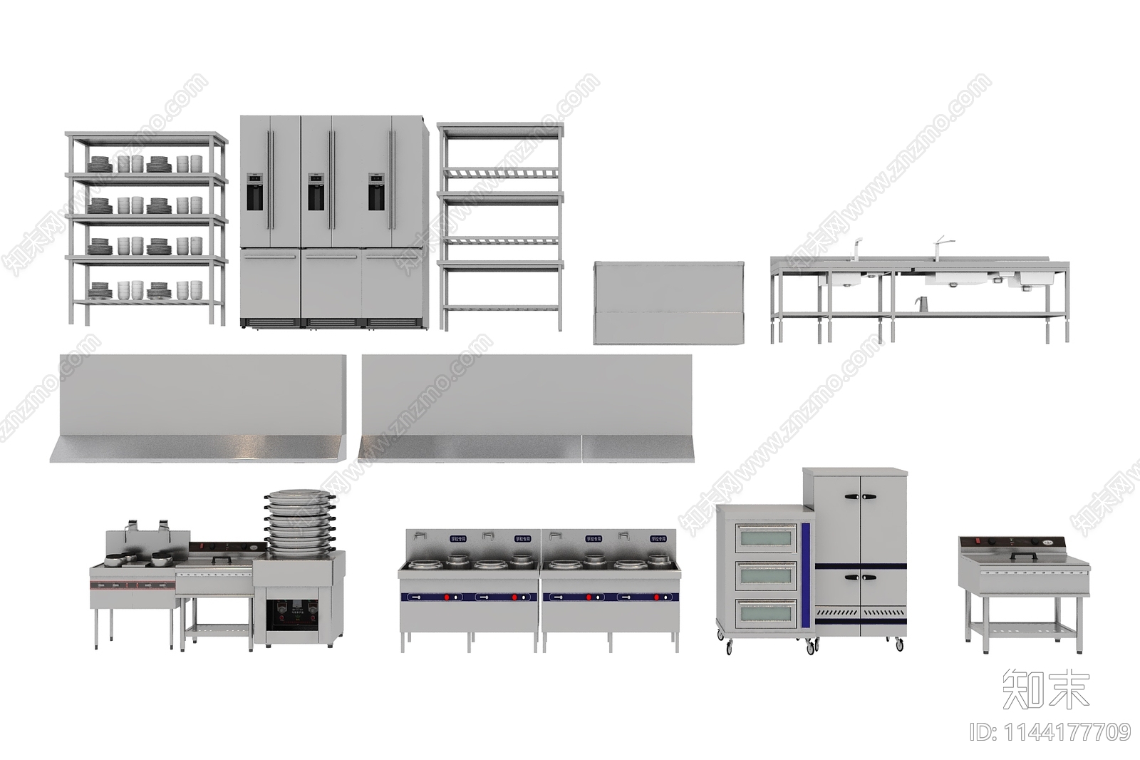 现代后厨设备3D模型下载【ID:1144177709】