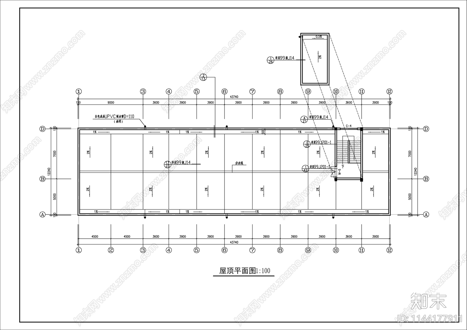 3层化工公司厂区办公楼建筑cad施工图下载【ID:1144177911】
