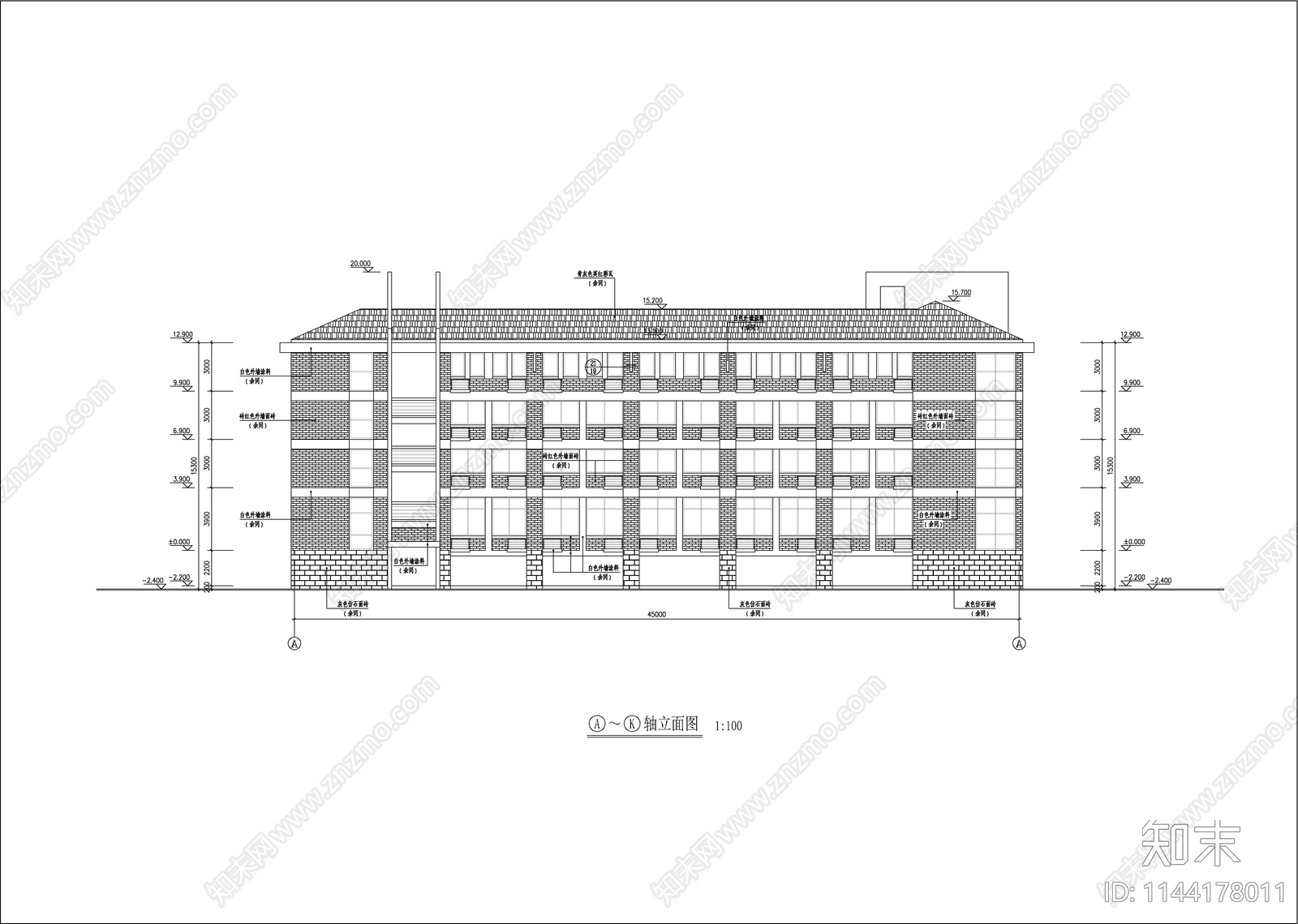 某中学综合教学楼建筑cad施工图下载【ID:1144178011】