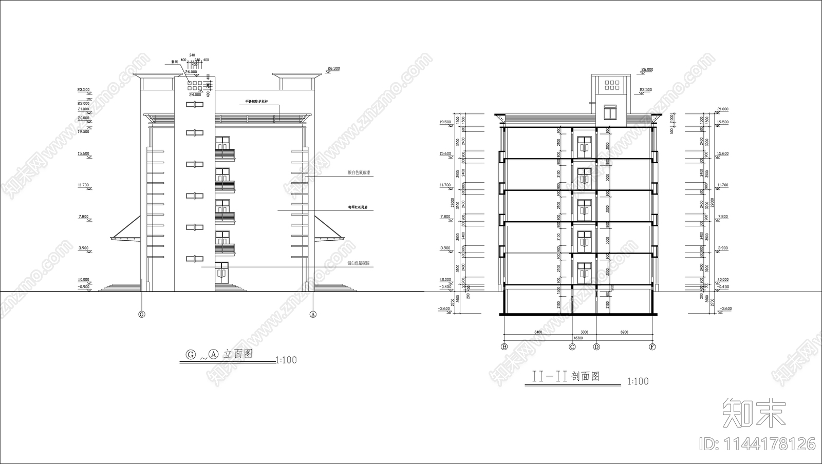 某中学综合实验楼建筑cad施工图下载【ID:1144178126】