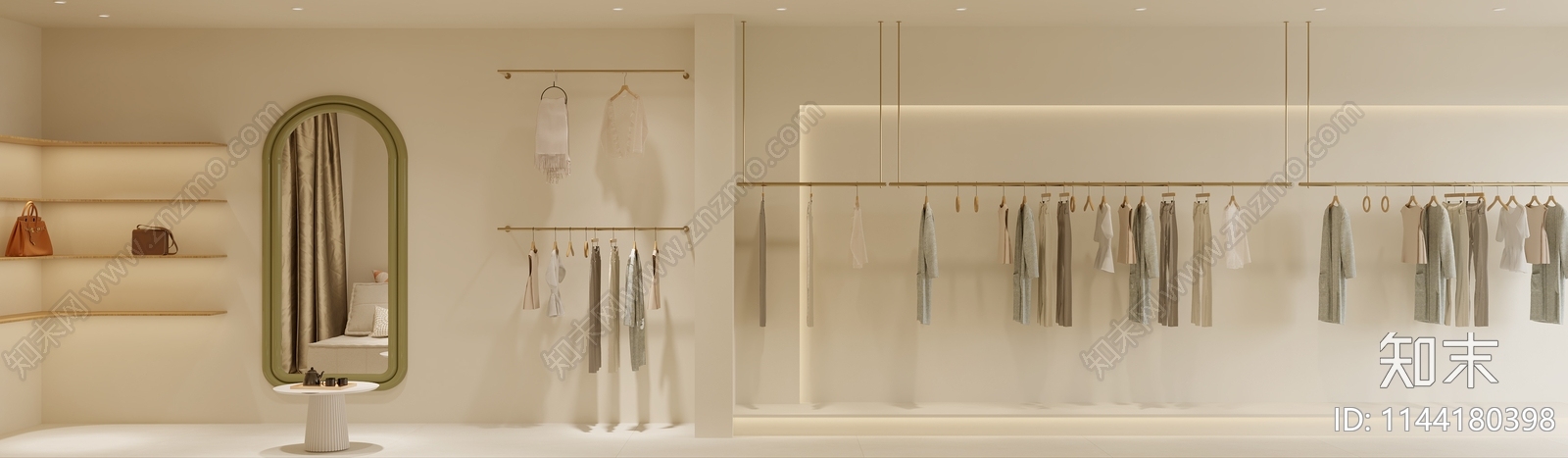 现代极简服装店3D模型下载【ID:1144180398】