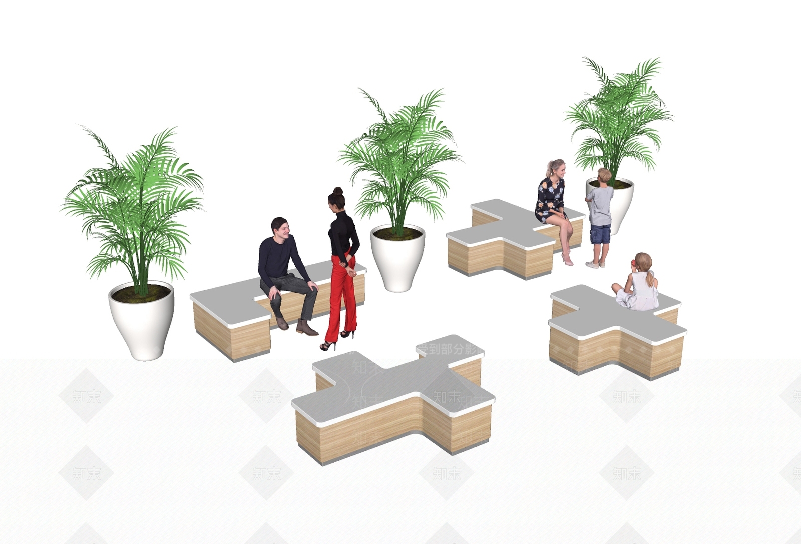 现代办公卡座SU模型下载【ID:1144181038】