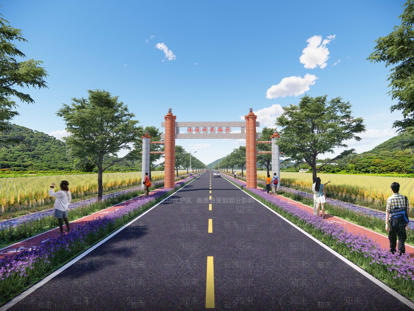 现代乡村道路SU模型下载【ID:1144182536】