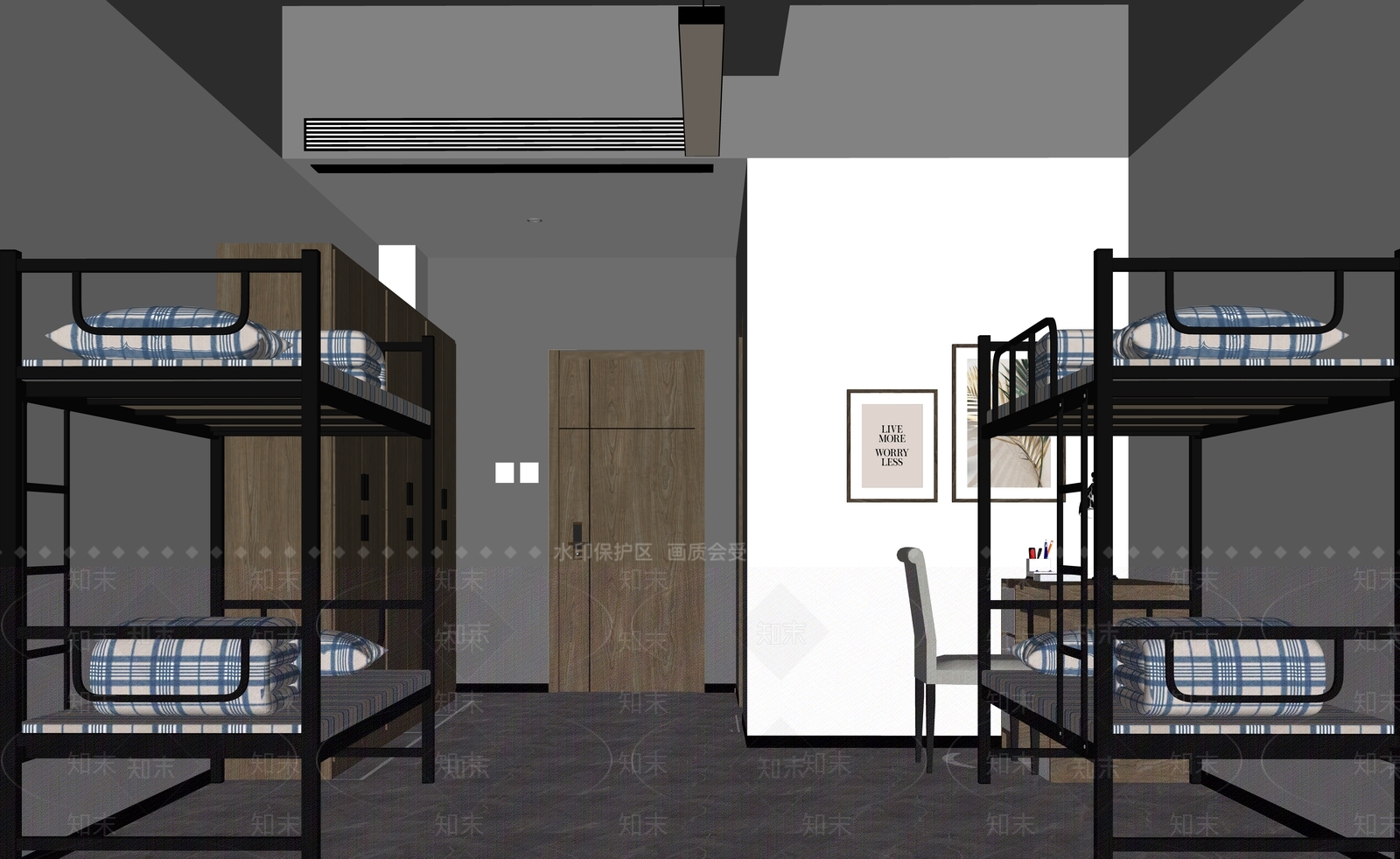 现代学校宿舍SU模型下载【ID:1144184171】