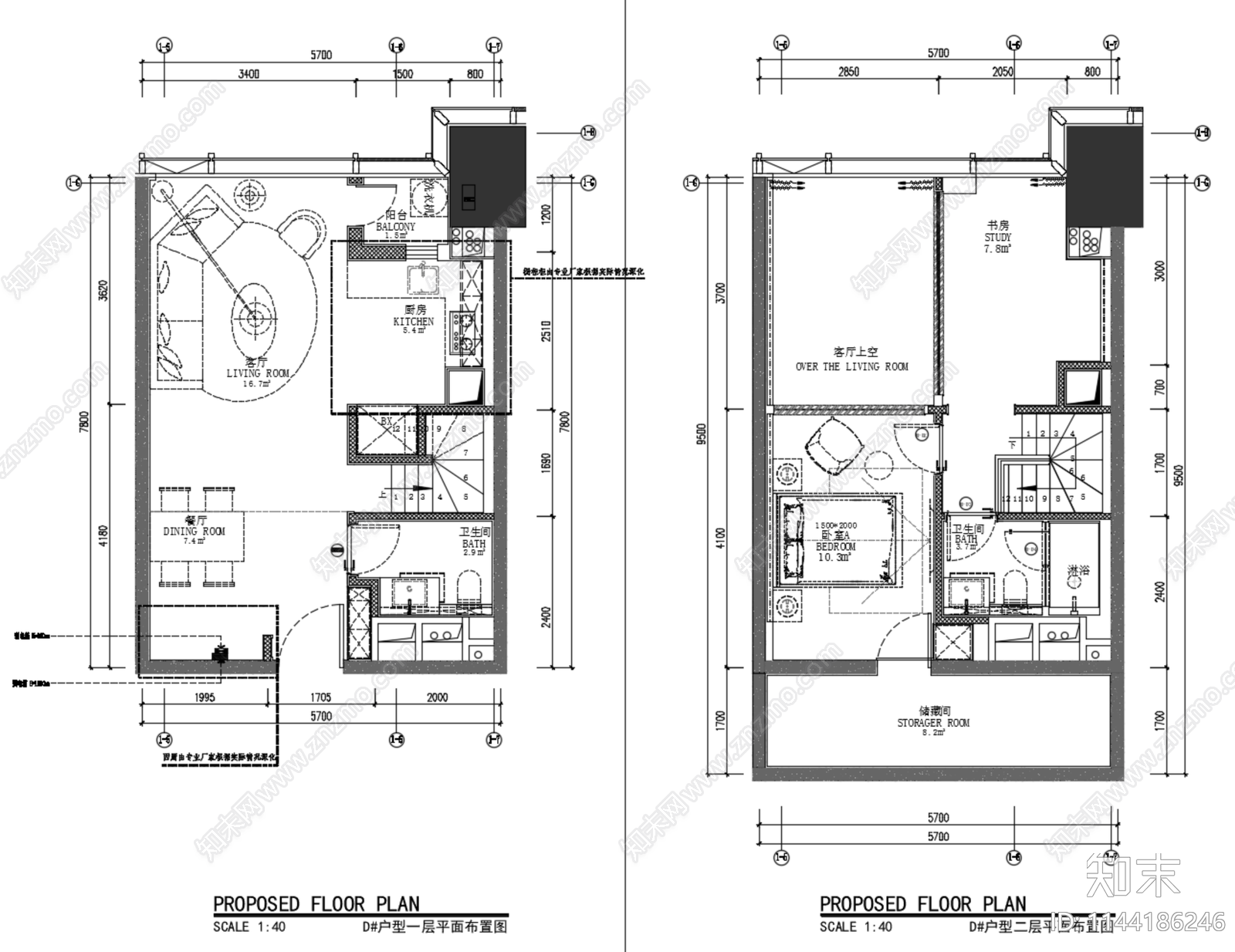 丹健设计深圳恒大天璟9套LOFT公寓样板间室内施工图下载【ID:1144186246】