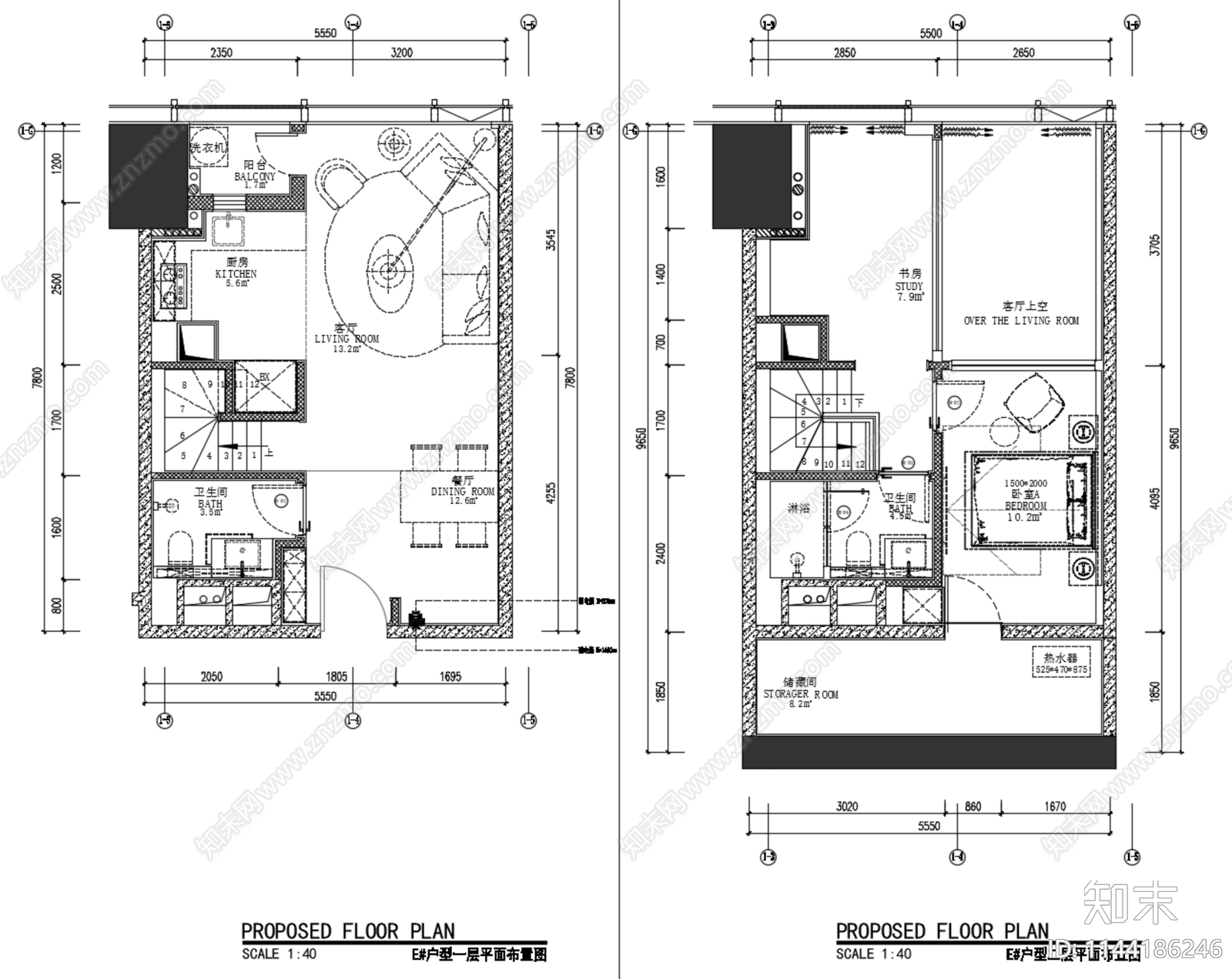 丹健设计深圳恒大天璟9套LOFT公寓样板间室内施工图下载【ID:1144186246】