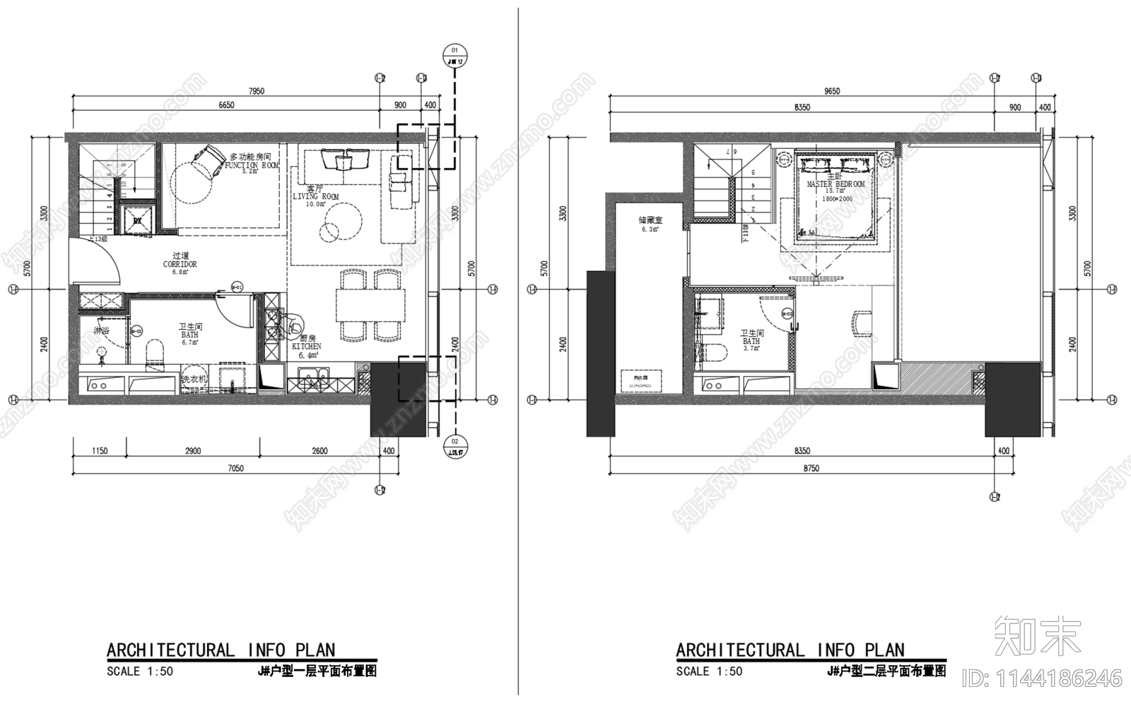 丹健设计深圳恒大天璟9套LOFT公寓样板间室内施工图下载【ID:1144186246】