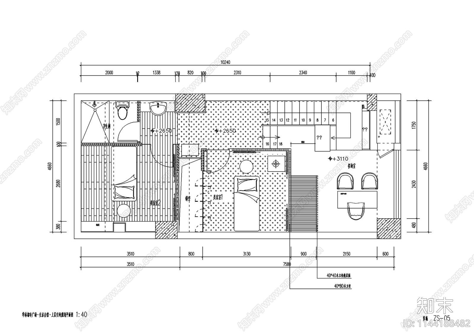 华林都市广场生活会馆室内cad施工图下载【ID:1144188482】