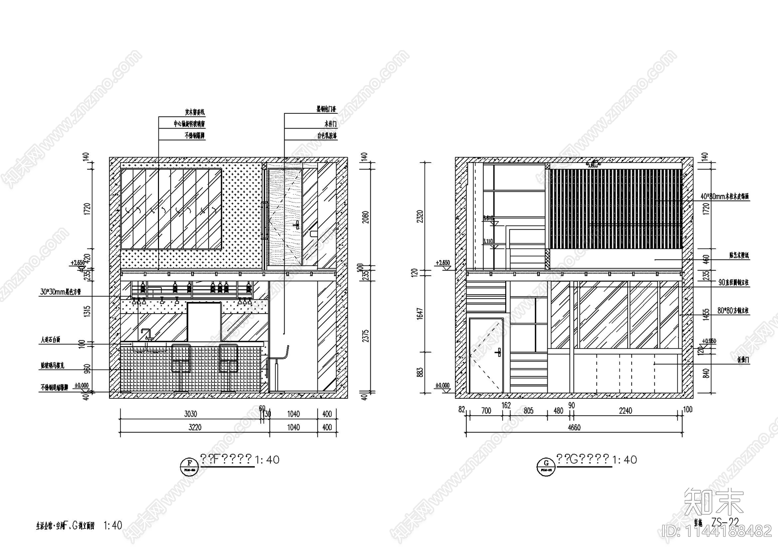 华林都市广场生活会馆室内cad施工图下载【ID:1144188482】