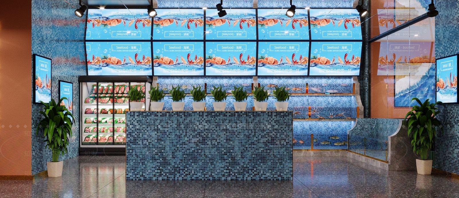 现代海鲜餐厅3D模型下载【ID:1144189540】